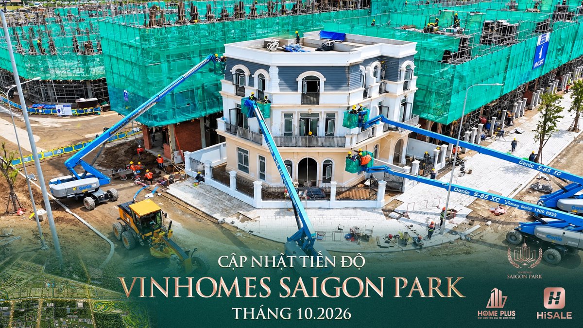 Ảnh tiến độ tháng 10/2026, hoàn thiện mặt ngoài