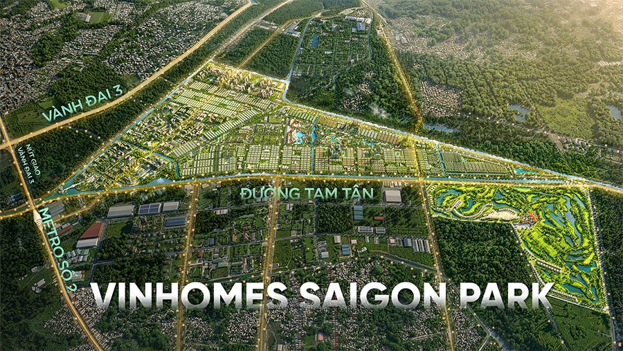 Phối cảnh Vinhomes Saigon Park bên Vành đai 3 và Metro số 2